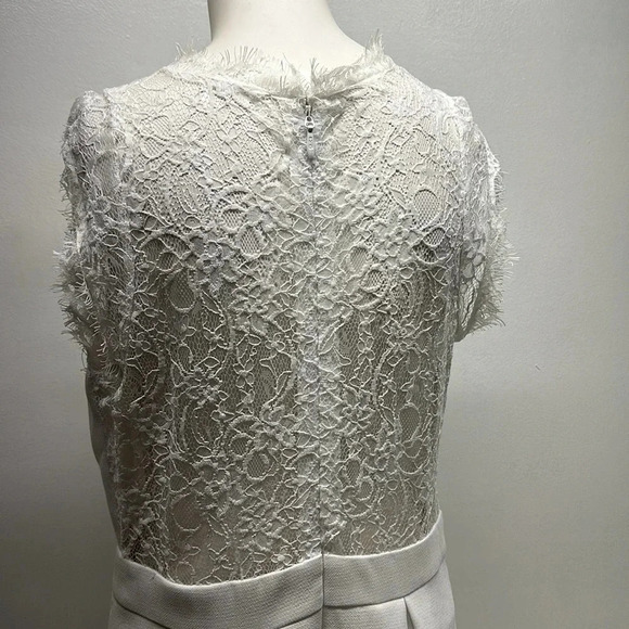 BCBGeneration Mini Dress Sleeveless Lined Lace Party Solid White New Size 10 - Picture 5 of 9